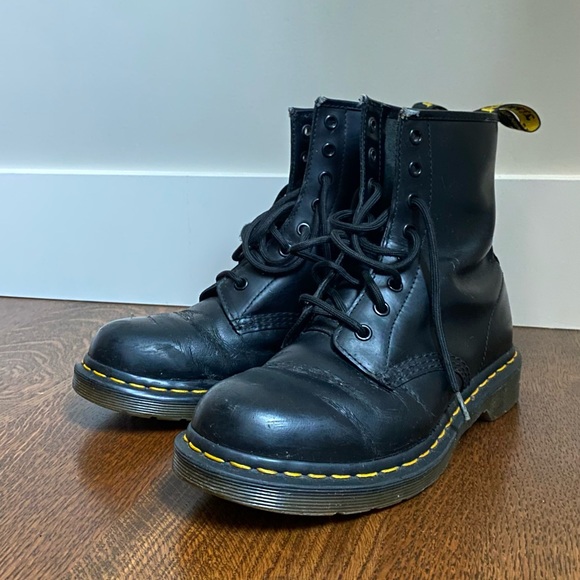 Doc Martens | 1460 Smooth Black Leather Lace-Up Boots - Picture 2 of 8